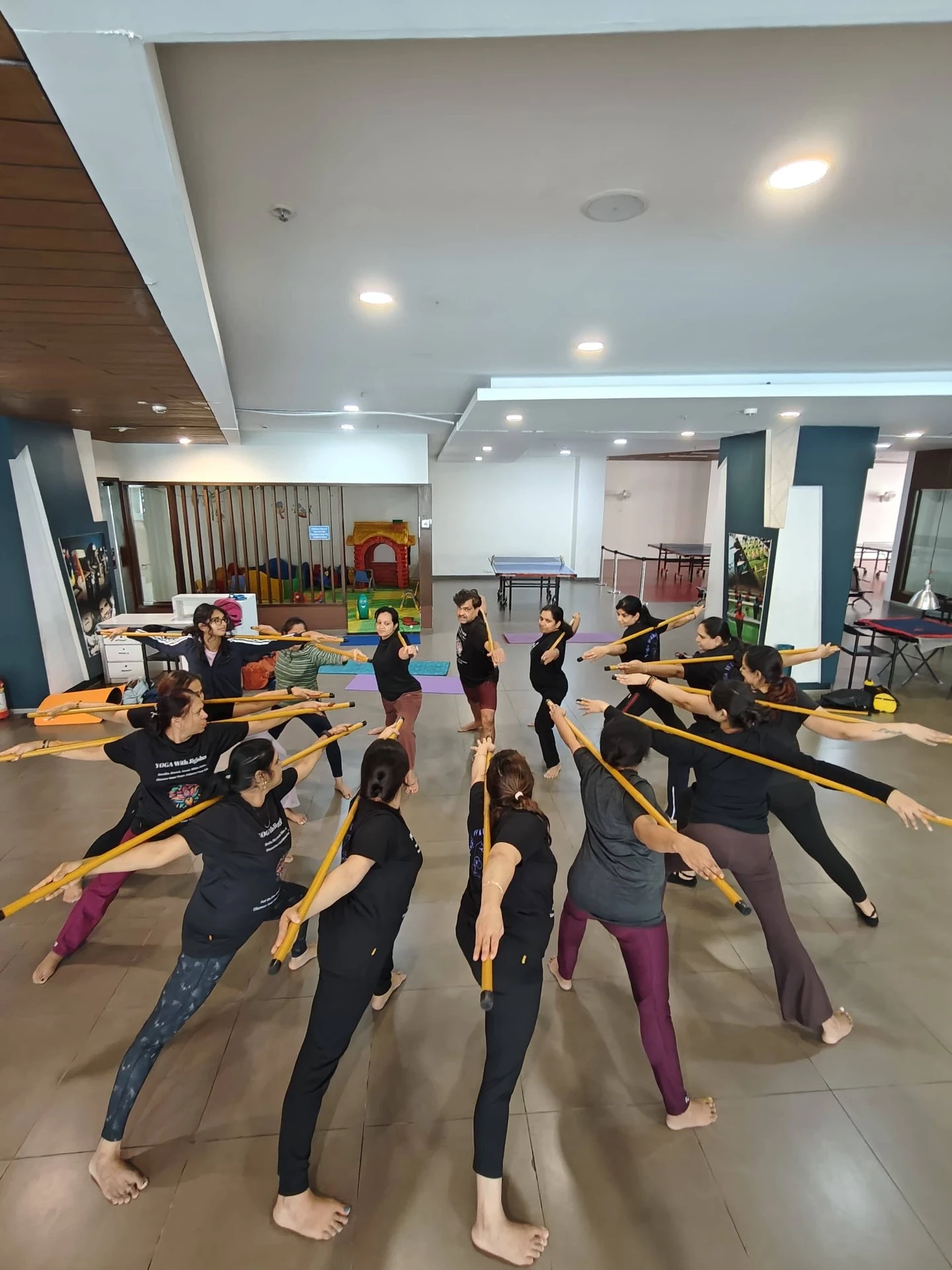 Office Yoga Break - Professional yoga session in corporate environment