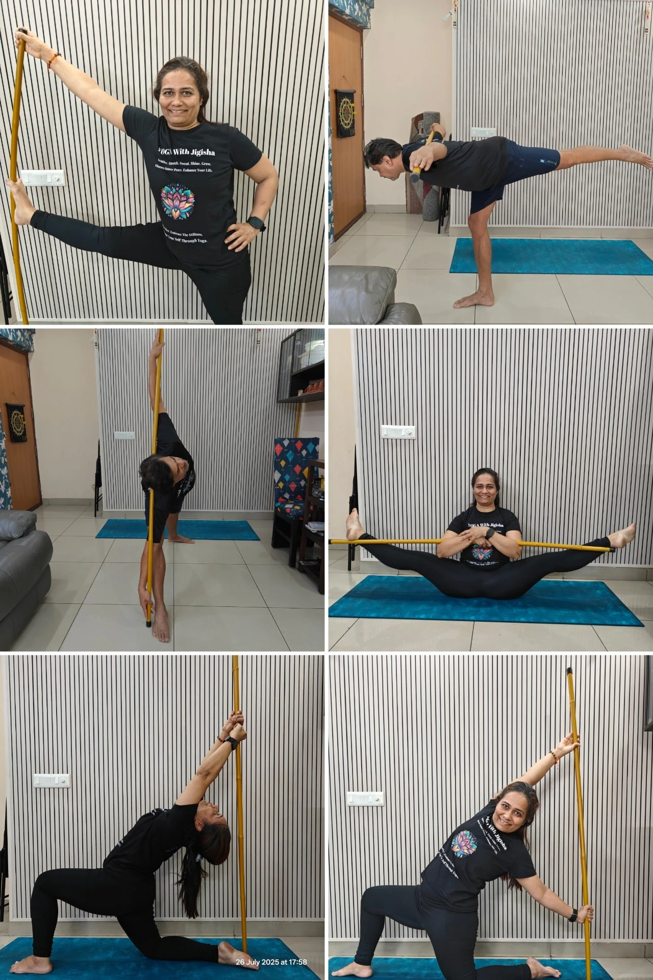 Stick Yoga Precision Training - Close-up of proper hand placement and stick positioning techniques